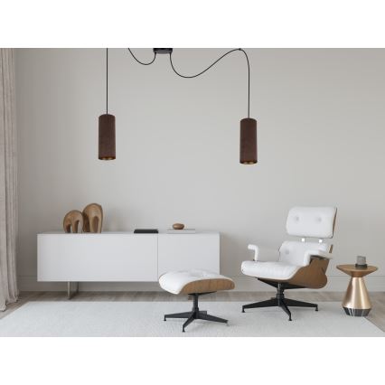 Lestenec na vrvici AVALO 2xE27/60W/230V spider rjava/baker
