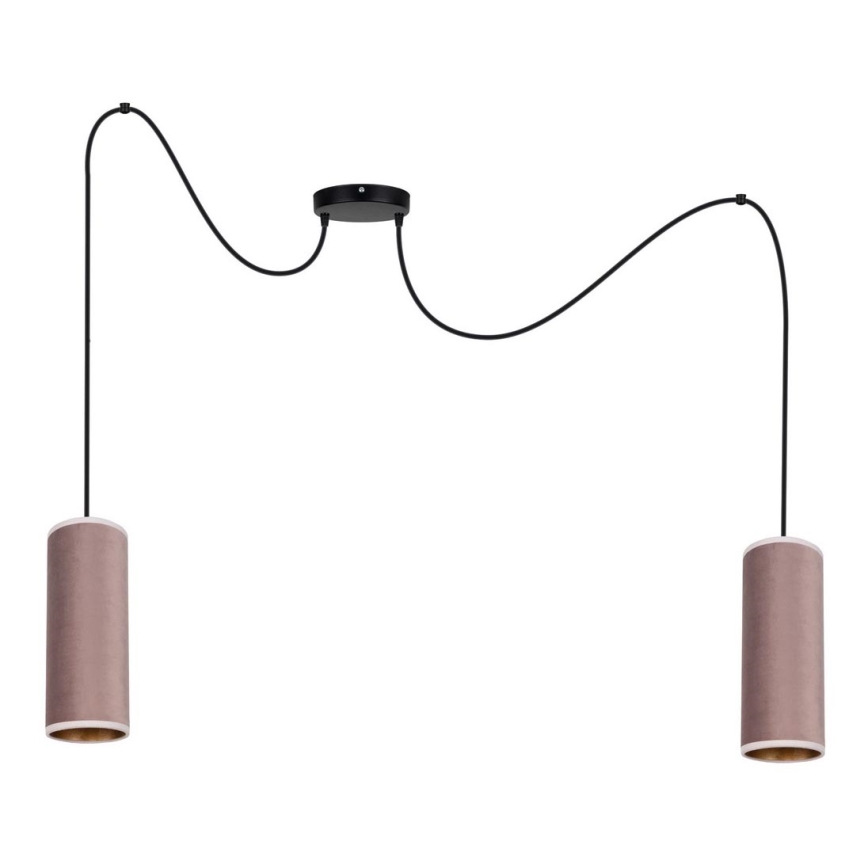 Lestenec na vrvici AVALO 2xE27/60W/230V spider roza/baker