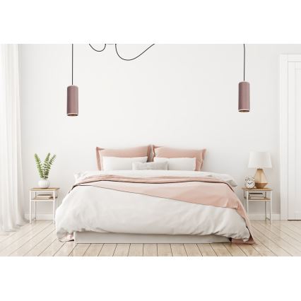 Lestenec na vrvici AVALO 2xE27/60W/230V spider roza/baker