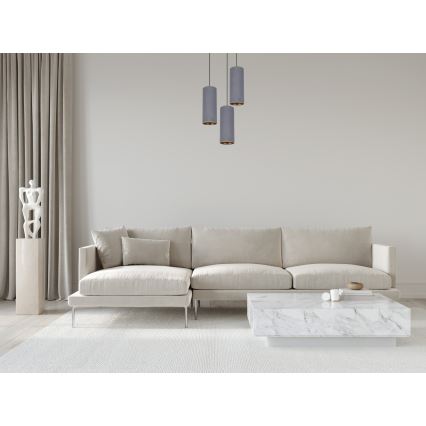 Lestenec na vrvici AVALO 3xE27/60W/230V premer 35 cm siva