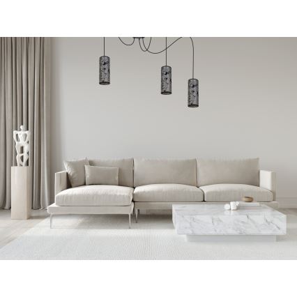 Lestenec na vrvici AVALO 3xE27/60W/230V spider siva/črna