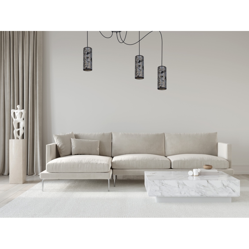 Lestenec na vrvici AVALO 3xE27/60W/230V spider siva/črna