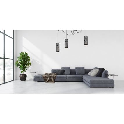 Lestenec na vrvici AVALO 3xE27/60W/230V spider siva/črna