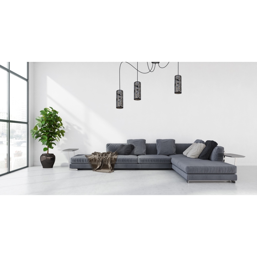 Lestenec na vrvici AVALO 3xE27/60W/230V spider siva/črna