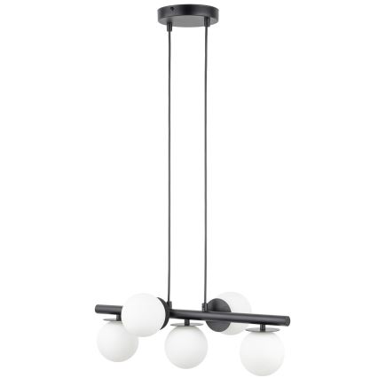 Lestenec na vrvici AVOLA 5xG9/12W/230V črna