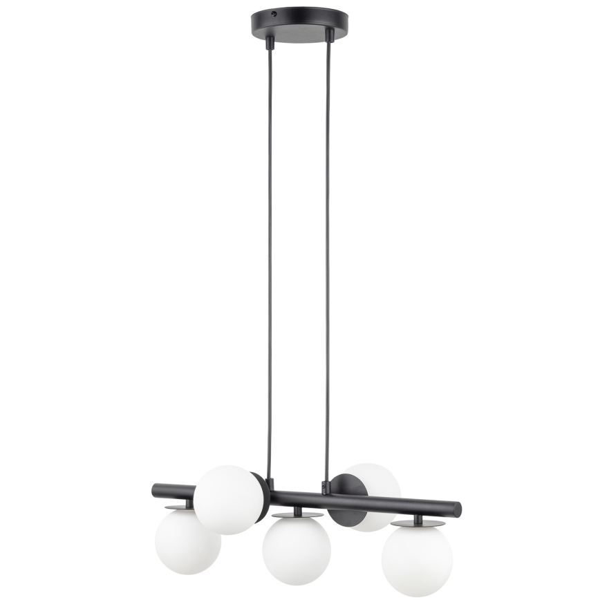 Lestenec na vrvici AVOLA 5xG9/12W/230V črna