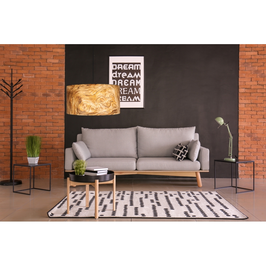 Lestenec na vrvici AXEL 1xE27/60W/230V bež/rjav pr. 35 cm