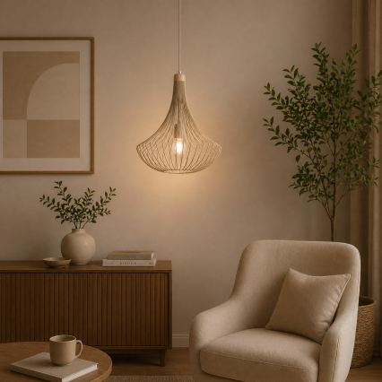 Lestenec na vrvici BALERINA 1xE27/15W/230V bež