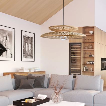 Lestenec na vrvici BALI 1xE27/20W/230V pr. 60 cm bambus