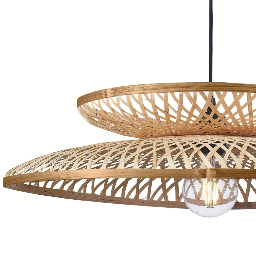 Lestenec na vrvici BALI 1xE27/20W/230V pr. 60 cm bambus