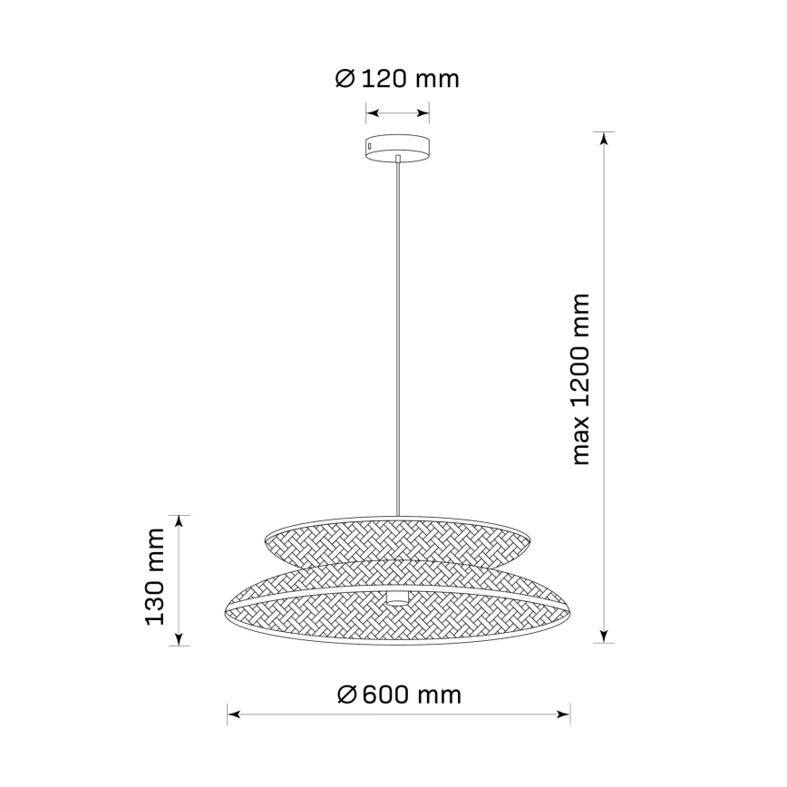 Lestenec na vrvici BALI 1xE27/20W/230V pr. 60 cm bambus