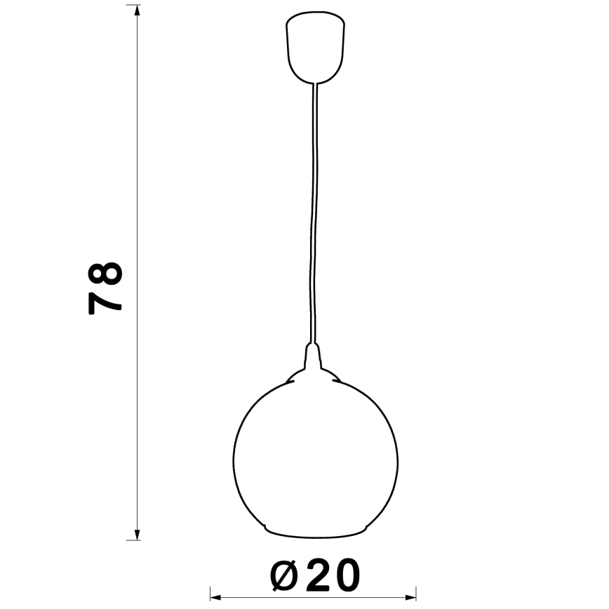 Lestenec na vrvici BALL 1xE27/60W/230V pr. 20 cm bež