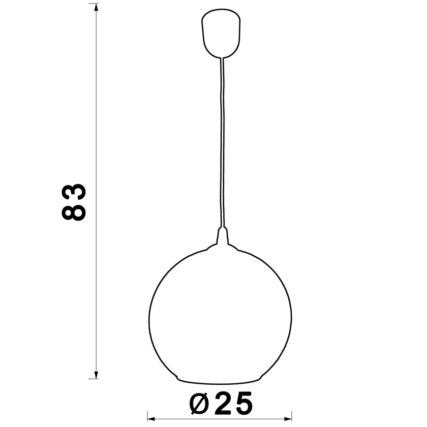 Lestenec na vrvici BALL 1xE27/60W/230V pr. 25 cm bež