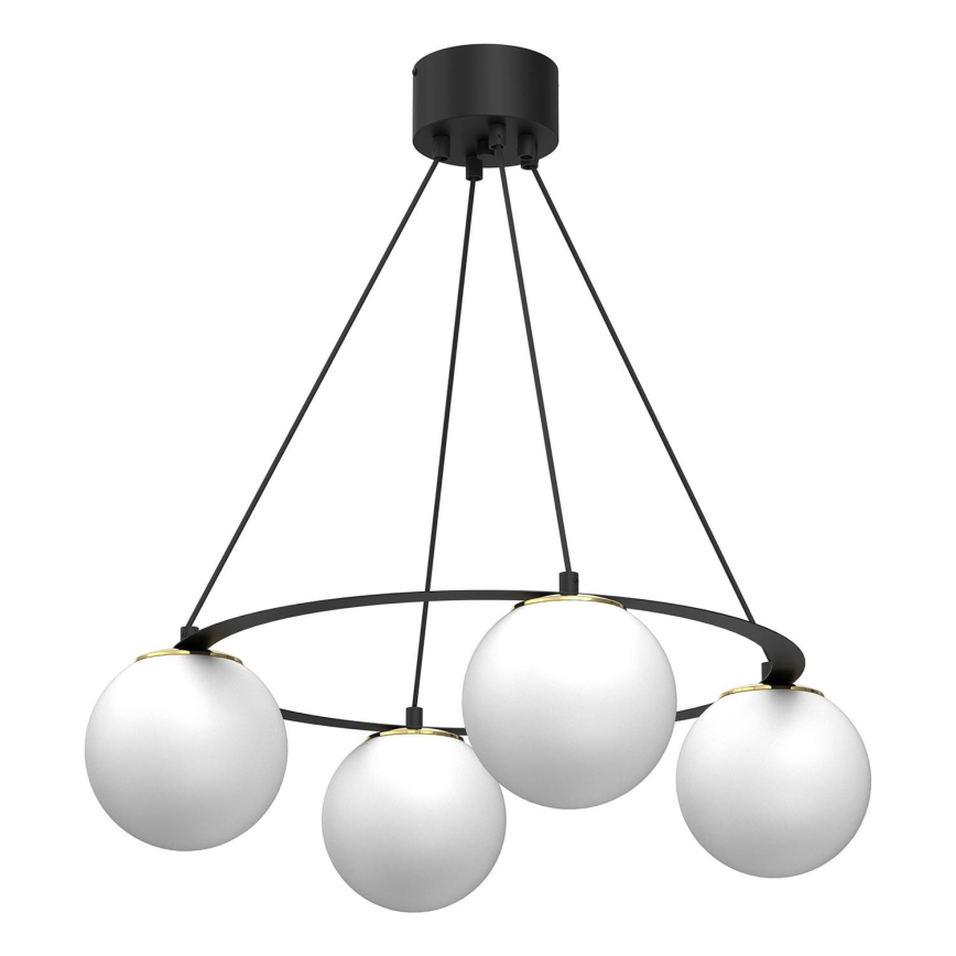 Lestenec na vrvici BALLO 4xE27/15W/230V črna/bela