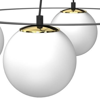 Lestenec na vrvici BALLO 4xE27/15W/230V črna/bela