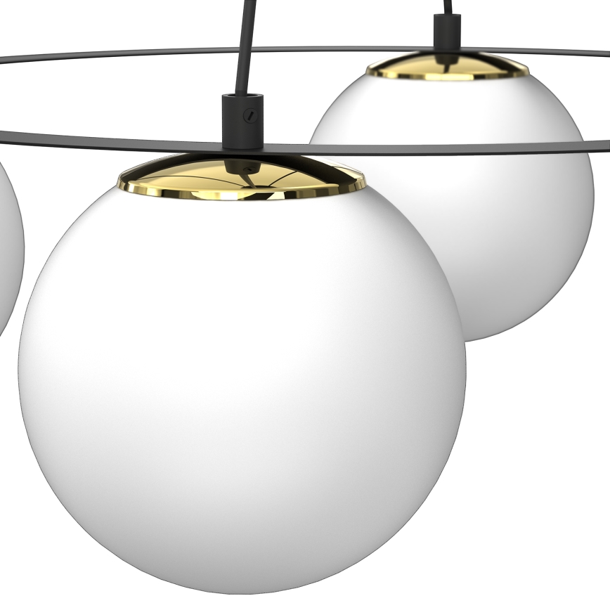 Lestenec na vrvici BALLO 4xE27/15W/230V črna/bela