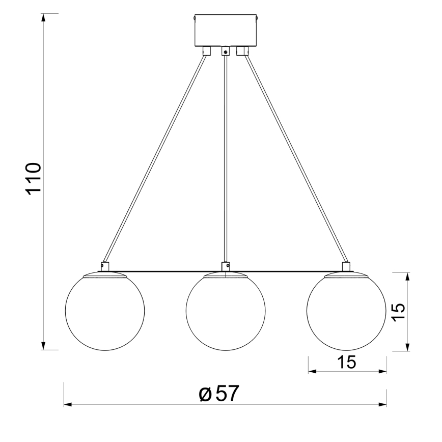 Lestenec na vrvici BALLO 4xE27/15W/230V črna/bela