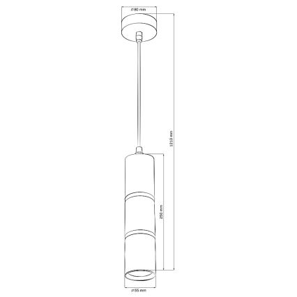 Lestenec na vrvici BAMBOO 1xGU10/10W/230V črna