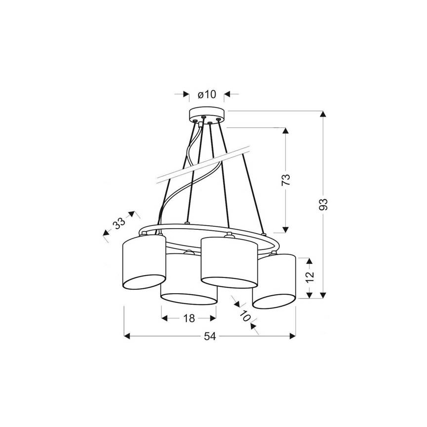 Lestenec na vrvici BAN 4xE14/40W/230V