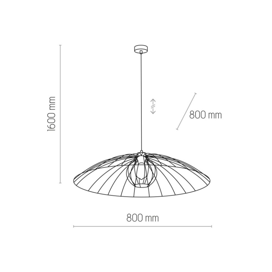 Lestenec na vrvici BARBELLA 1xE27/60W/230V premer 80 cm