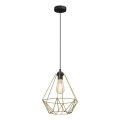 Lestenec na vrvici BASKET 1xE27/60W/230V pr. 35 cm zlata