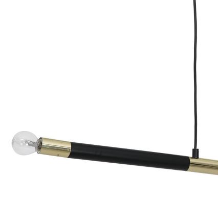 Lestenec na vrvici BASTONE 2xE14/40W/230V črna/zlata
