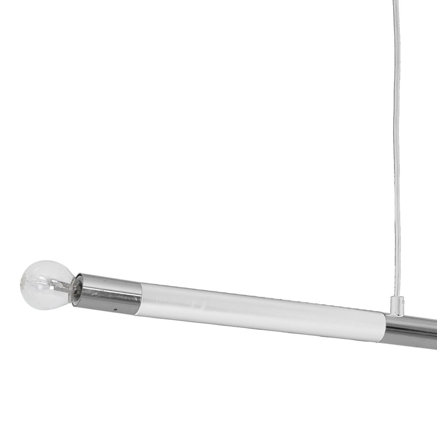 Lestenec na vrvici BASTONE WHITE 2xE14/40W/230V bela/sijajni krom