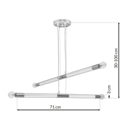 Lestenec na vrvici BASTONE WHITE 4xE14/40W/230V