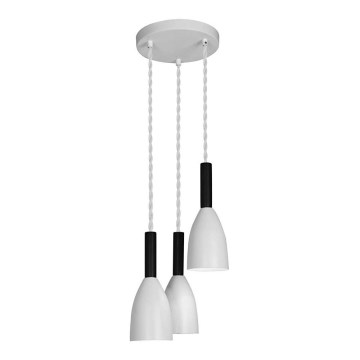Lestenec na vrvici BELA 3xE14/40W/230V