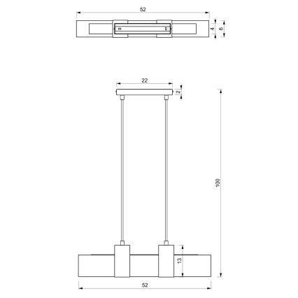 Lestenec na vrvici BELEN 3xGU10/8W/230V