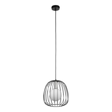 Lestenec na vrvici BELL 1xG9/12W/230V pr. 24 cm črna/sijajni krom