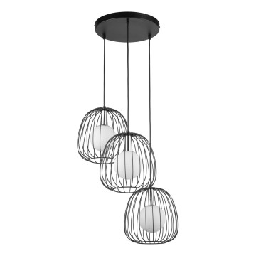 Lestenec na vrvici BELL 3xG9/12W/230V črna/sijajni krom