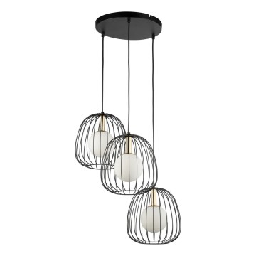 Lestenec na vrvici BELL 3xG9/12W/230V črna/zlata