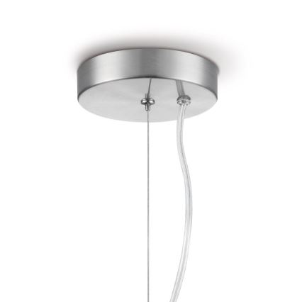 Lestenec na vrvici BELLO 1xE27/60W/230V pr. 30 cm krom