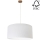 Lestenec na vrvici BENITA 1xE27/40W/230V bela/hrast – FSC certifikat