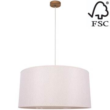 Lestenec na vrvici BENITA 1xE27/40W/230V krem barva/hrast – FSC certifikat