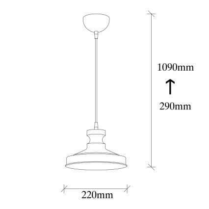 Lestenec na vrvici BERCESTE 1xE27/40W/230V zlat