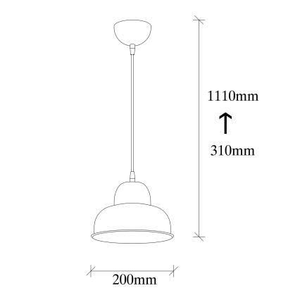 Lestenec na vrvici BERCESTE 1xE27/40W/230V zlata