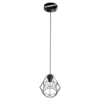 Lestenec na vrvici BERGEN 1xE27/60W/230V črna