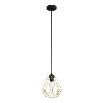 Lestenec na vrvici BERGEN 1xE27/60W/230V črna/zlata