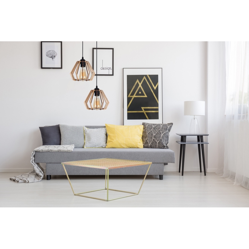 Lestenec na vrvici BERGO 2xE27/60W/230V črn