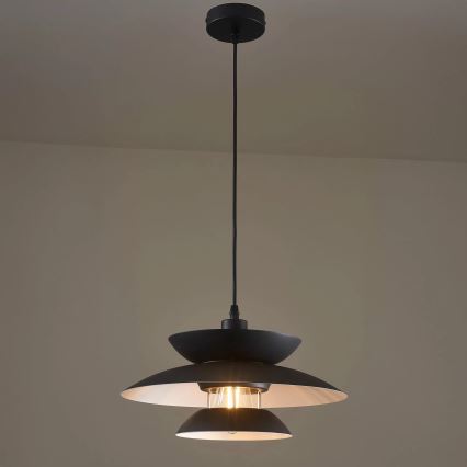 Lestenec na vrvici BERIT 1xE27/20W/230V črna