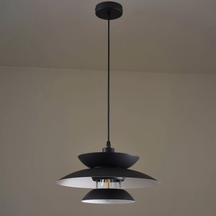 Lestenec na vrvici BERIT 1xE27/20W/230V črna