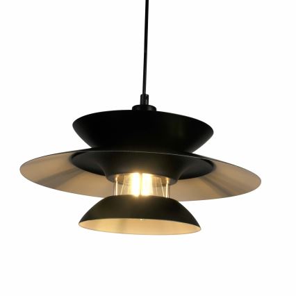 Lestenec na vrvici BERIT 1xE27/20W/230V črna