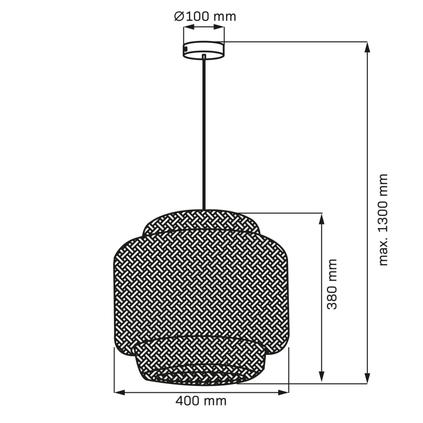 Lestenec na vrvici BERTA 1xE27/20W/230V pr. 40 cm bambus