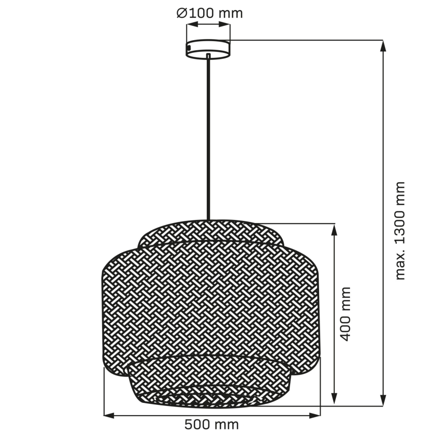 Lestenec na vrvici BERTA 1xE27/20W/230V pr. 50 cm bambus