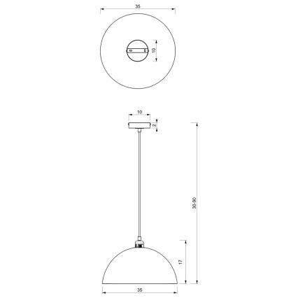 Lestenec na vrvici BETA 1xE27/60W/230V d. 35 cm bela