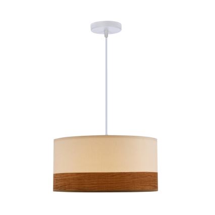 Lestenec na vrvici BIANCO 1xE27/40W/230V bela/rjava