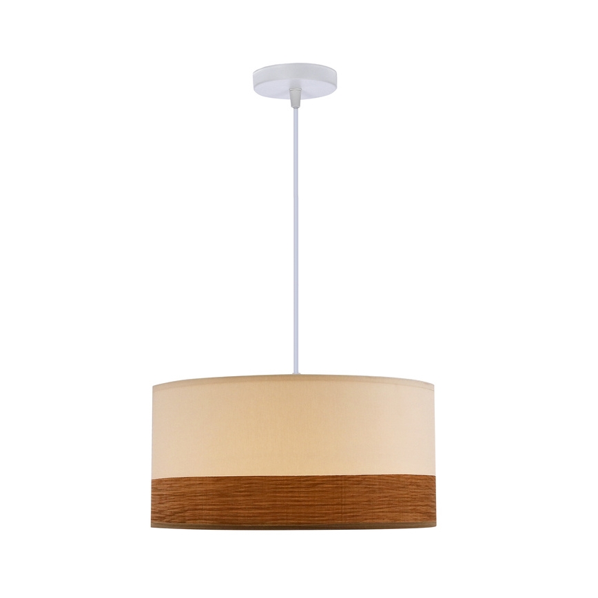 Lestenec na vrvici BIANCO 1xE27/40W/230V bela/rjava
