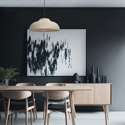 Lestenec na vrvici BILBAO 1xE27/15W/230V pr. 40 cm bež